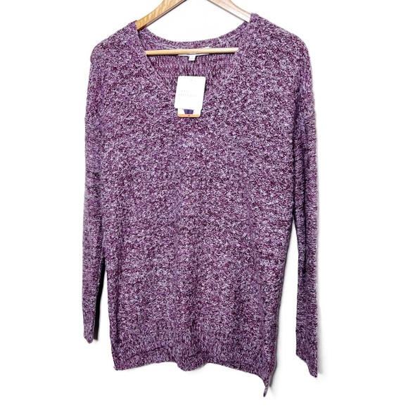 Ellen Tracy Sweaters - NWT Ellen Tracy Womens Marled Knit Sweater Long Sleeve Casual Pullover Purple M